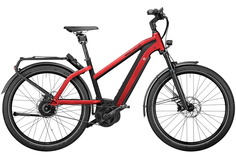 Riese and Muller Charger Mixte GT Silent Electric Bike Electric Red Metallic
